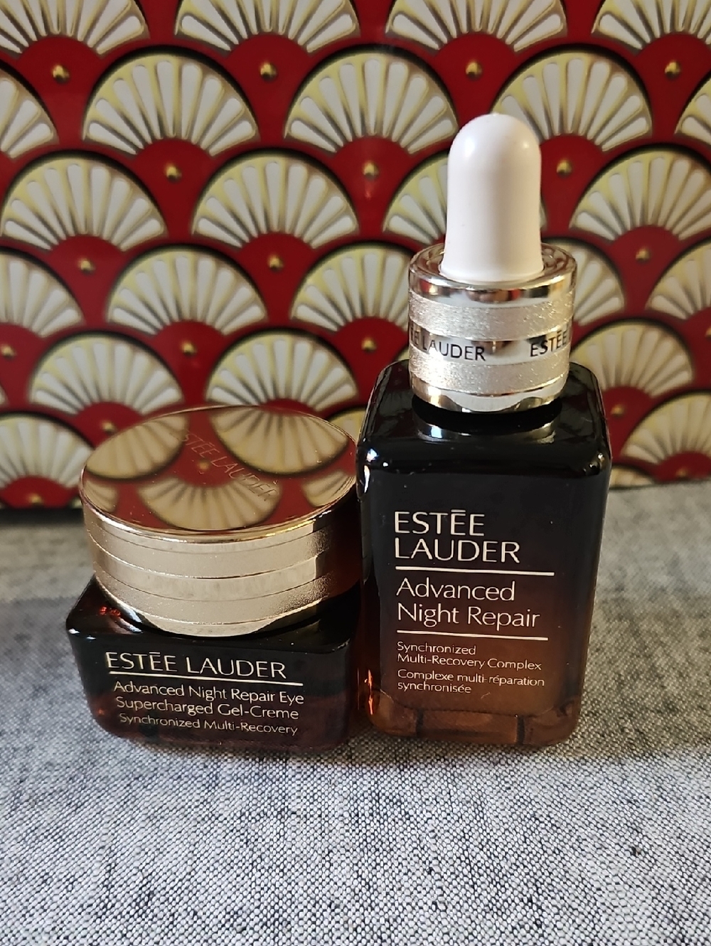 Estee Lauder Advanced Night Repair Serum & Eye Gel — Brown and Gold Packaging